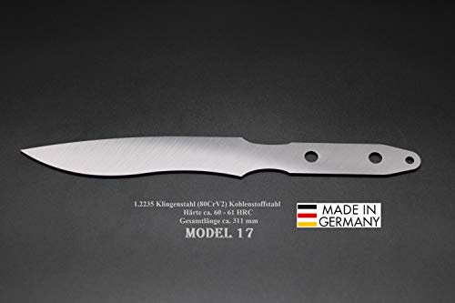 Rohling Messer Model 17 / 311mm Poliert Messerbau Messerstahl Messerklinge Klingenrohling Jagdmesser