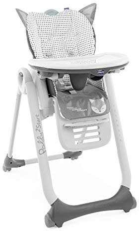 Chicco Polly2Start Baby Hochstuhl ab Geburt bis 3 Jahre (15 kg), Verstellbarer Kinderhochstuhl mit 4 Rädern, Liegefunktion und Kompakte Schließung