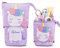 TOYESS Trousse à Crayons Télescopique en Toile Durable avec Motif de Licorne Mignon - Etuis à Crayons pour Garçons Filles Etudiants et Fournitures de Bureau, Violet