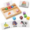 Coogam Color Blocks Spelling Games, Wooden Matching Letters Toy with Words Flash Cards, Alphabet ABC Learning Educational Puzzle Gift for Preschool Kids Boys Girls