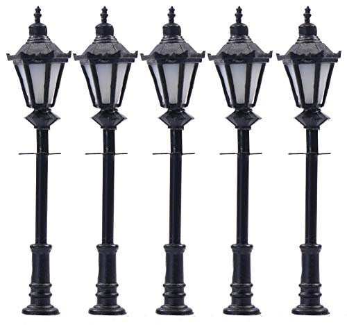 Evemodel 5 STK. Modell Parklaternen LED Leuchte Lampen Modelleinsenbahn Minigarten Dekor (40mm)