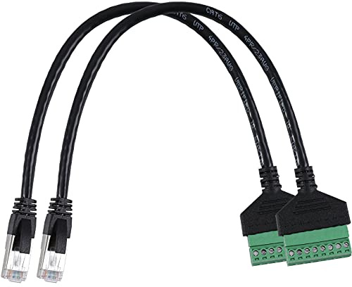 Jienk 2Pcs RJ45 Male to 8 Pins Screw Terminal Block Adapter for Cat5 Cat6 Cat7 Ethernet Extender CCTV Digital Internet,RJ45 Male Plug to 8pins Terminal Ethernet Connector