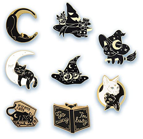 Lot de broches en émail - Motif chat de l'espace - Accessoires pour sacs à dos, badges, chapeaux, sacs - Pour femmes et filles