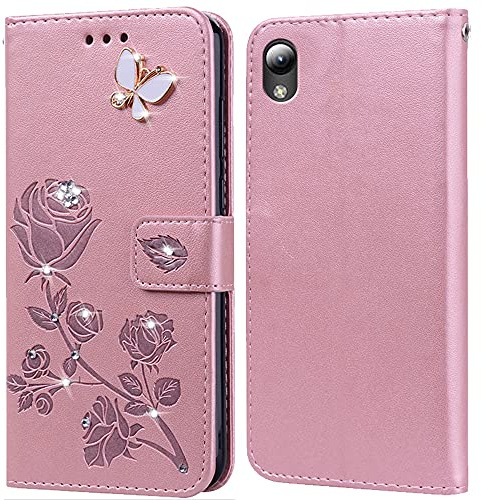 PKQTOP Hülle für ZTE Blade A3 2019/A31 Lite/L8 Handyhülle,Klappbar Tasche Case,Standfunktion,Kartenfach,Silikon Bumper,Stoßfeste Schutzhülle Cover für ZTE Blade A3 2019/A31 Lite/L8