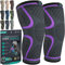 MODVEL Knee Compression Sleeve with Knee Support – Breathable, Flexible Fit for Men & Women, Ideal for Daily Use & Workouts, Purple (M)