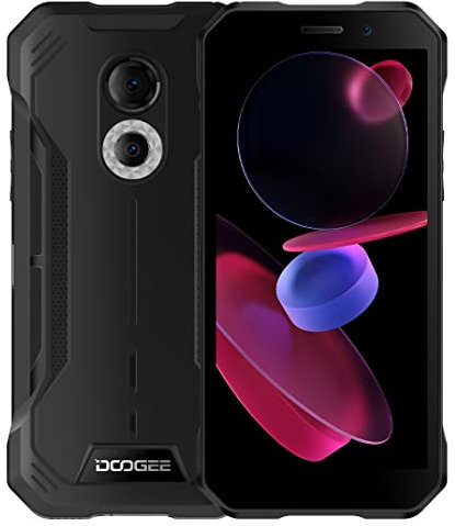 DOOGEE Android 12 Ruggd Smartphone S51, Octa Core 2.0GHz 4GB+64GB, DUAL SIM+SD (3 Slot Per Schede), Telefono Robusto IP68 Impermeabile, 6.0'' HD+ Gorilla Glass, 12MP Doppia Fotocamera, GPS NFC Nero