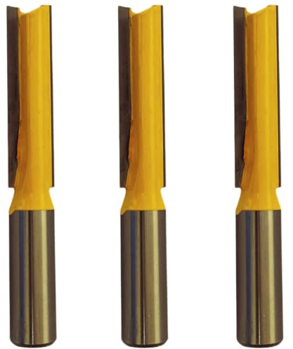 Rennie Tools - 3pcs 1/2 Cutting Diameter x 1/2 Shank x 50mm Flute Extra Long TCT Tipped 2 Flute Straight Router Kitchen Worktop Cutter Bit. Compatible With Makita Bosch Trend Katsu Dewalt Router Etc