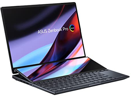 ASUS ZenBook Pro 14 Duo OLED UX8402ZA-M3043W - Ordenador Portátil 14.5 WQXGA+ (Intel Core i7-12700H, 16GB RAM, 512GB SSD, Iris Xe Graphics, Windows 11 Home) Color Negro - Teclado QWERTY español