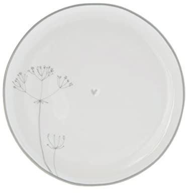 Bastion Collections Kuchenteller Inspire mit Pusteblume weiß grau D. 19cm