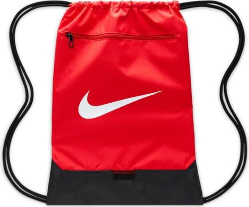 Nike Brasilia Gymsack Sac à cordon, Rouge vif/blanc