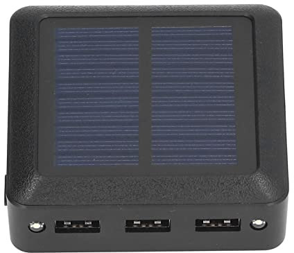 Fdit Solar Power Bank Charger Adventure Outdoor Mountaineering Compact Camping Fishing Output Mobile Phone 3 Usb with Mini Led for 10000Mah Battery Charger Camping Outdoor Solar