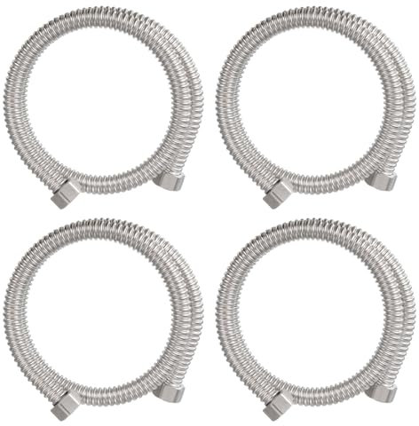 PATIKIL G1/2 x 31,5 Pouces Tuyau Flexible de Chauffe-Eau d'Acier Inoxydable, 4 Pcs Tuyau de Connecteur de Chauffe-Eau Ondulé Durable, pour Raccord de Conduites d'Eau