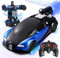 Daioller Ferngesteuertes Auto mit Spray und Lichtern, umwandelbarer Roboter in Autos, Spielzeugfahrzeug mit 2 wiederaufladbaren Batterien, Hobby-RC-Autos für Kinder Jungen Mädchen (Blau)
