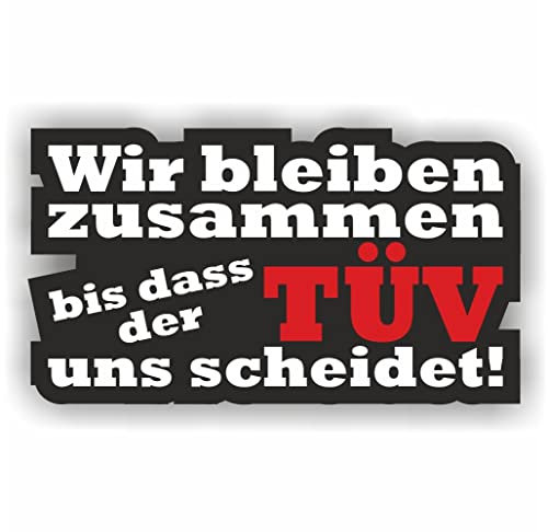 folien-zentrum - 2X Bis der TÜV 12 x 6,5 cm - hochwertiger Aufkleber Auto Tuning - OEM & JDM Auto Sticker - Lustige Aufkleber für Auto - Stickerbomb - Autoaufkleber - Made in Germany (2)