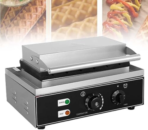 Máquina Para Hacer Gofres 1500W, Gofrera Comercial, Cualquier Tamaño De Gofre, 50-300 °C, 0-5 Minutos, Gofrera Para Helado De Acero Inoxidable, Seis Rejillas, Sandwichera