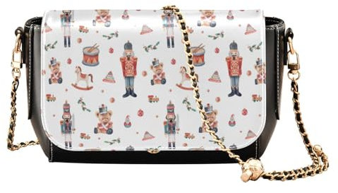 linqin Christmas Nutcrackers Crossbody Purses Women Trendy Handbags with Credit Card Slots Wallet Purses, Nutcrackers, One Size, Classic