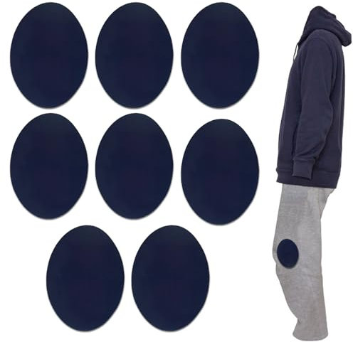 8 Stück Wildlederflecken Gross, Oval Ellbogen und Knie Patches Wildlederflecken für Pullover Selbstklebende Wildlederflecken 14x11 cm Bügeleisen für Reparatursatz Hose Jacken Pullover (Set A)