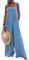 Loalirando Salopette da Tuta Casual Donna Tuta Estiva Donna Tuta Intera Jumpsuit Donna Senza Maniche Playsuit Tuta a Gamba Larga con Tasche da Spiaggia (Blu, M)
