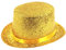 CASNO Zylinderhut, moderner Fedora-Hut, viktorianisches Alter, kurze Krempe, Glitzer, Zaubererhut, vielseitiger Trilby-Zylinder für Parade, Karneval, Urlaub, Gold, gold, 1-2