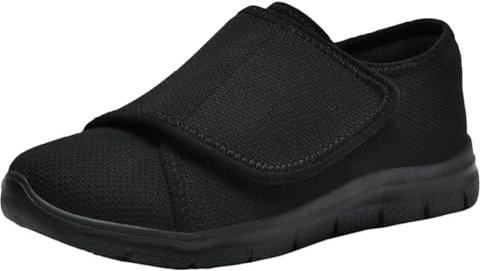 Eagsouni Hausschuhe Damen Leichte Weit Klettverschuß Walkingschuhe Atmungsaktive Slip On Pantoffeln Outdoor Bequeme Diabetiker Gesundheitsschuhe