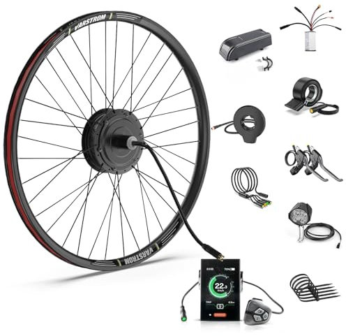 BAFANG 48V 500W Heckmotor Elektrofahrrad-Umrüstset - für 28 700C Räder, Hinter-Kassetten-Nabenmotor mit Felge, DPC18 Anzeige, PAS-Sensor & Steuergerät für Stadt- und Bergfahrräde