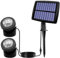 Fcuajdkq - Proyectores solares de estanque, luces LED bajo solar con iluminación de proyector de paisaje bajo impermeable de doble cabeza A