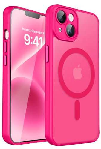 VENINGO Magnetica cover per iPhone 14 Plus Custodia Compatibile con MagSafe cover Sensazione Vellutata Magnetica Antiscivolo Custodia per iPhone 14 Plus 6,7 Pollici Rosso
