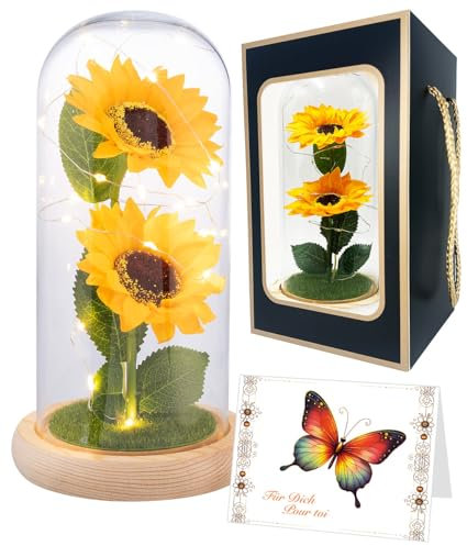 Tournesol artificiel sous cloche avec LED [Lunartec]