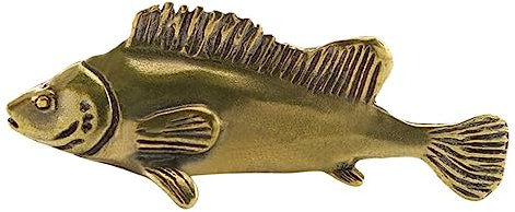 Amosfun Kupfer Fischfigur Antike Dekofigur Fischform Stabile Metall Skulptur Tischdekoration Büro Wohnzimmer Schmuck Desktop Feng Shui Reichtum Ornament