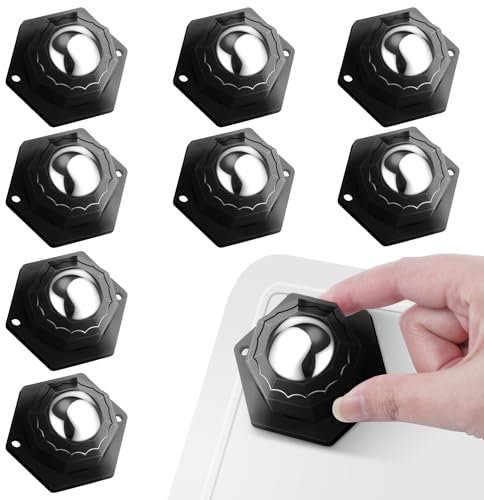 Flintronic 8 Piezas Ruedas para Muebles Pequeñas, 20 mm Ruedas Giratorias Autoadhesivas, Ruedas 360 Grados para Muebles, con Tornillos y Adhesivos, para Muebles Pequeñas Mesita Caja, Negro