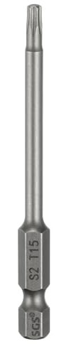 sourcing map T15 Torx Head Screwdriver Bit 1/4 Hex Shank 3 (75mm) Long Magnetic No Hole Tip Tamper Proof 6 Point Star Screw Driver Drill Bits S2 Steel Industrial Power Screwdrivers