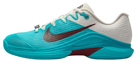 Nike Vapor 12 Premium Women's Hard Court Tennis Shoes (Dusty Cactus/Pale Ivory/Metallic Silver/Dark Team Red), Dusty Cactus/Pale Ivory/Metallic Silver/Dark Team Red, 5.5 UK