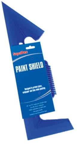 SupaDec Large Paint Shield | Professional Decorating Shield for Clean Edges | Protects Glass – Wallpaper & Tiles | 45°/90° Angles – Straight Edge – Metric Calibration – Easy Grip Handle