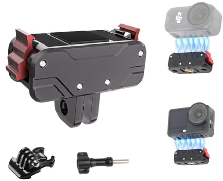 YHTSPORT Osmo Action 6 Nano Magnethalterung, Schnellverschluss Adapter | Magnetische Halterung für DJI Osmo Action 6/Nano Zubehör, mit Klappbare Zwei-Klaue+1/4 Gewinde für Stativ, Selfie Stick