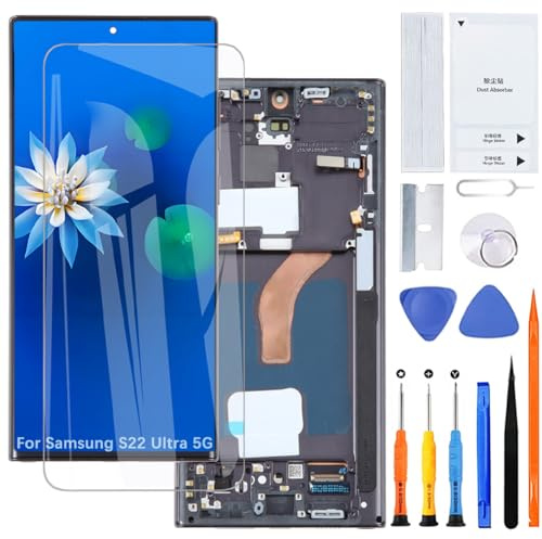 H&LYCYJ Display Bildschirm für Samsung S22 Ultra TFT Schwarz mit Rahmen