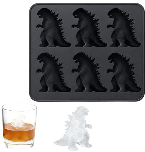 Novelty Ice Cube Tray, Realistic Monster Models, Easy to Release Ice Cubes, Silicone Ice Tray for Cocktails and Beverages(Black)