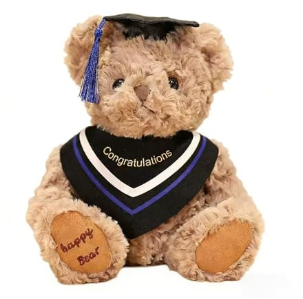 Nuyiac Graduation Teddy Bear, 2026 New Graduation Plush Gifts, Bear Stuffed Animal with Cap and Gown High School College Graduation Gifts for Boys & Girls (Style A)