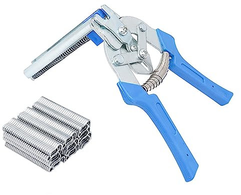 Pinces de Cage de Volaille Avec 600 M - Clips Pinces de ClôTure en Fil de Maille de Poulet Soudure Point de Soudure RéParation Outils à Main (1 Pince Et 600 M Clips)