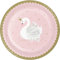 Creative Party PC343834 Lot de 8 assiettes en carton Motif princesse cygne Rose et doré