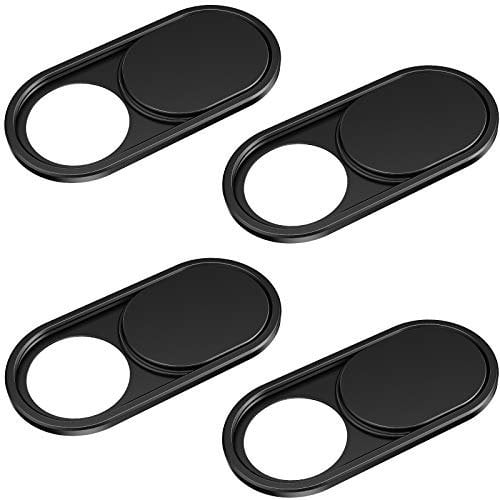 CloudValley Tapa Camara, 0.6mm Ultrafino Metal, Tapa Webcam para Portatil, MacBook Pro, MacBook Air, PC, Tableta, iPad, Mac, 4 Unidades, Negro