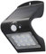 UNITEC Applique murale solaire LED avec détecteur de mouvement 120° | 1,5 W | 220 lumens | 4000 K | Lampe solaire d'extérieur | Protection contre les éclaboussures IP65 | Noir | Classe énergétique A++