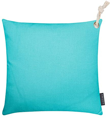 mokebo® Outdoor Kissenbezug 'Der Maritime' mit Kordelschlaufe für Terasse & Balkon, Kissenhülle in Türkis in 40x40cm, Bezug für Kissen oder Dekokissen, Made in Spain