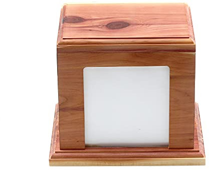Cathcart Elliot Personalised Cedar Wood Pet Urn – Handmade Wooden Ashes Casket for Dog, Cat or Small Pet – Custom Engraved Memorial Box – Natural Finish Keepsake, Secure Lid