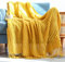 Hayisugal Tagesdecke Wohndecke Boho Decke weich Gestrickte Decke Wendedecke Kuscheldeck Sofadecke Couchdecke überwurf Decke, Gelb, 130 x 150cm