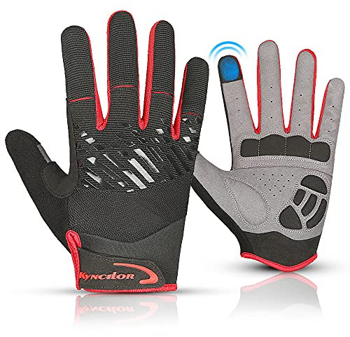 KynciLOR Fahrradhandschuhe Herren Vollfinger Fahrradhandschuhe Touchscreen Handschuhe Nähte Klettverschluss Stoßdämpfung für Radfahren Fahren Radfahren Laufen