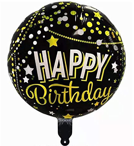 Happy Birthday Luftballons - Geniale Geschenkidee Deko für Geburtstage oder Partys Ballon Helium Folienballon klein mit für Kinder Dekoration Partydeko JGA Geschenkidee - Happy schwarz gold silber