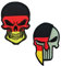 2 Stück Deutschland Flagge Skelett Patch Geist Schädel Airsoft Patch Militär Skull Patches Taktisch Punish Abzeichen Bänder für Rucksäcke Kleidung Taschen Uniform Weste Hunde