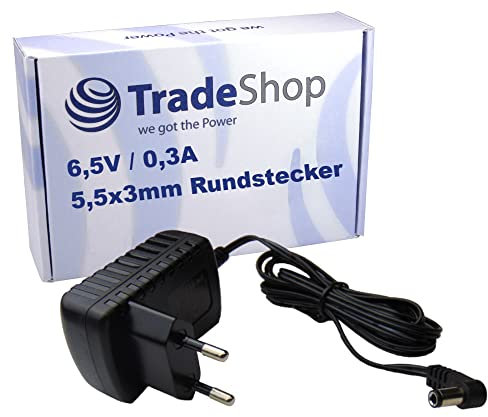 Trade-Shop 6,5V 0,3A Netzteil/Ladegerät/Netzgerät kompatibel mit Siemens Gigaset AS405A AC160 AC165 C300 C300A C380 C385 C430 C430A C470 C470IP