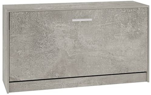 vidaXL Banco Zapatero Asiento Estantería Zapatos Almacenamiento Recibidor Entrada Pasillo Sala de Estar Madera Contrachapada Gris Hormigón
