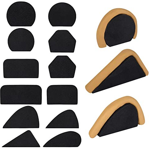 12 Piezas Moldes de Mango de Taza para Arcilla, Espuma EVA Moldes de Mango de Taza de Cerámica para Arcilla Herramientas para Hacer Mango de Taza Accesorios de Copas con Formas Variadas (Negro)